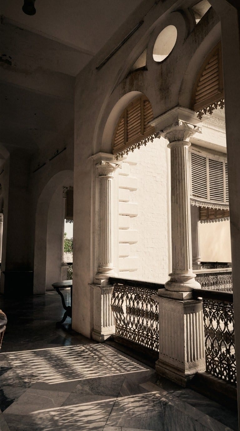 Bhawan corridor — pillars and arches